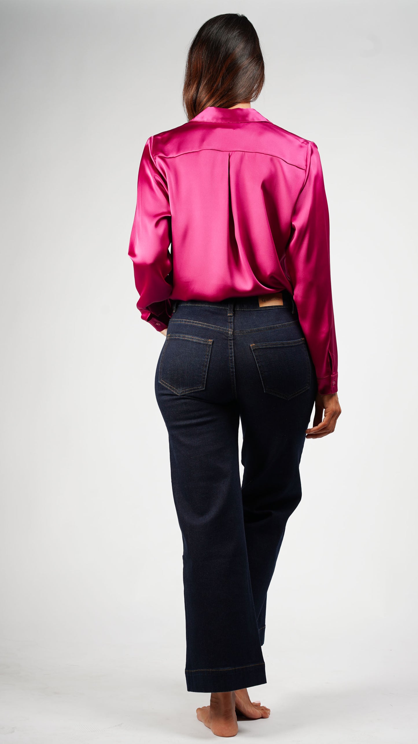 Fuchsia Satin Shirt