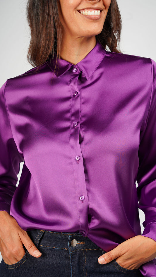 Purple Satin Shirt