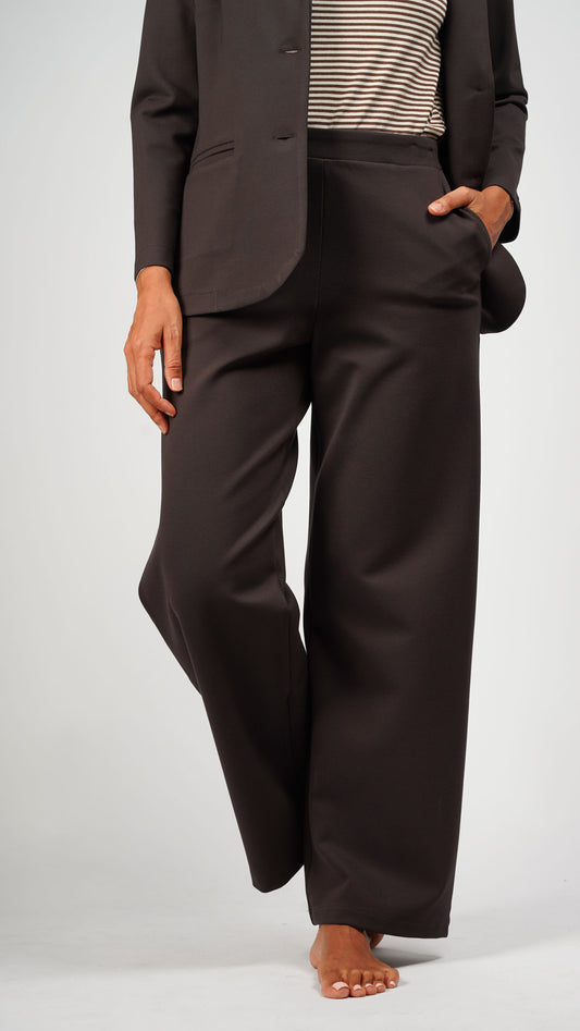 Brown Plain Palazzo Pants