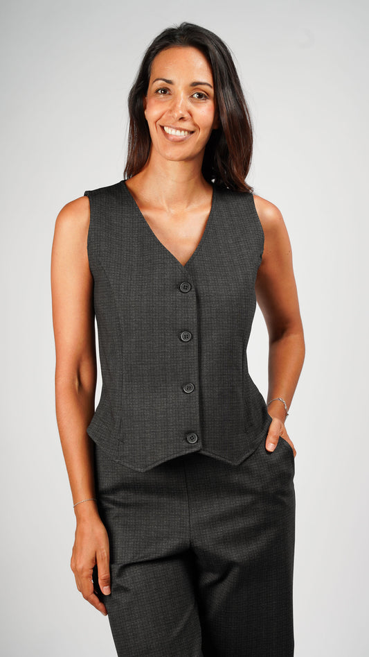 Grey Checked Vest