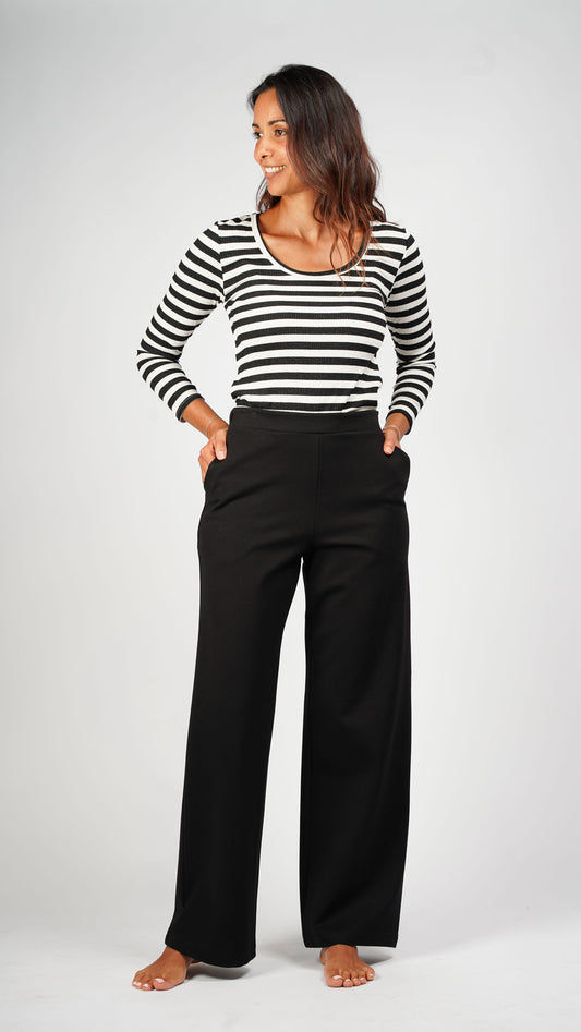 Black Plain Palazzo Pants