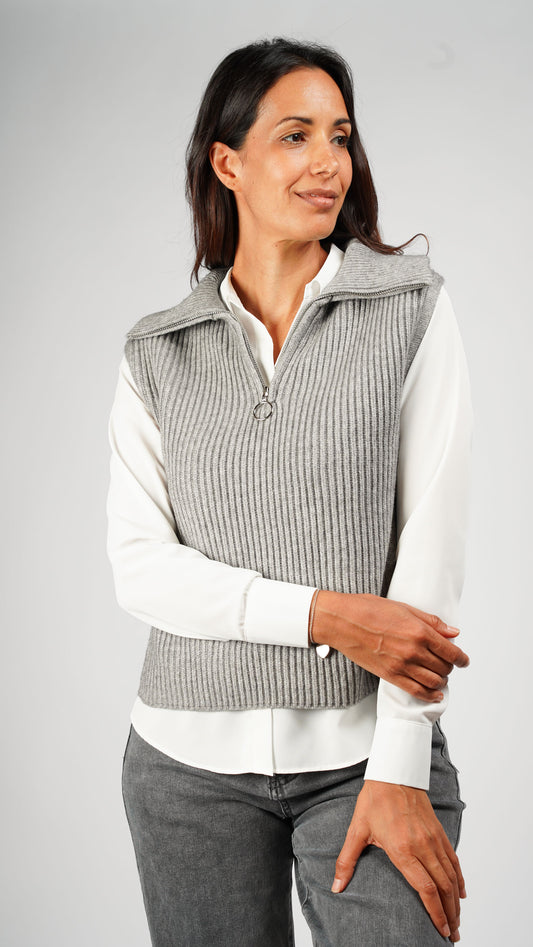 Gray Zipper Vest