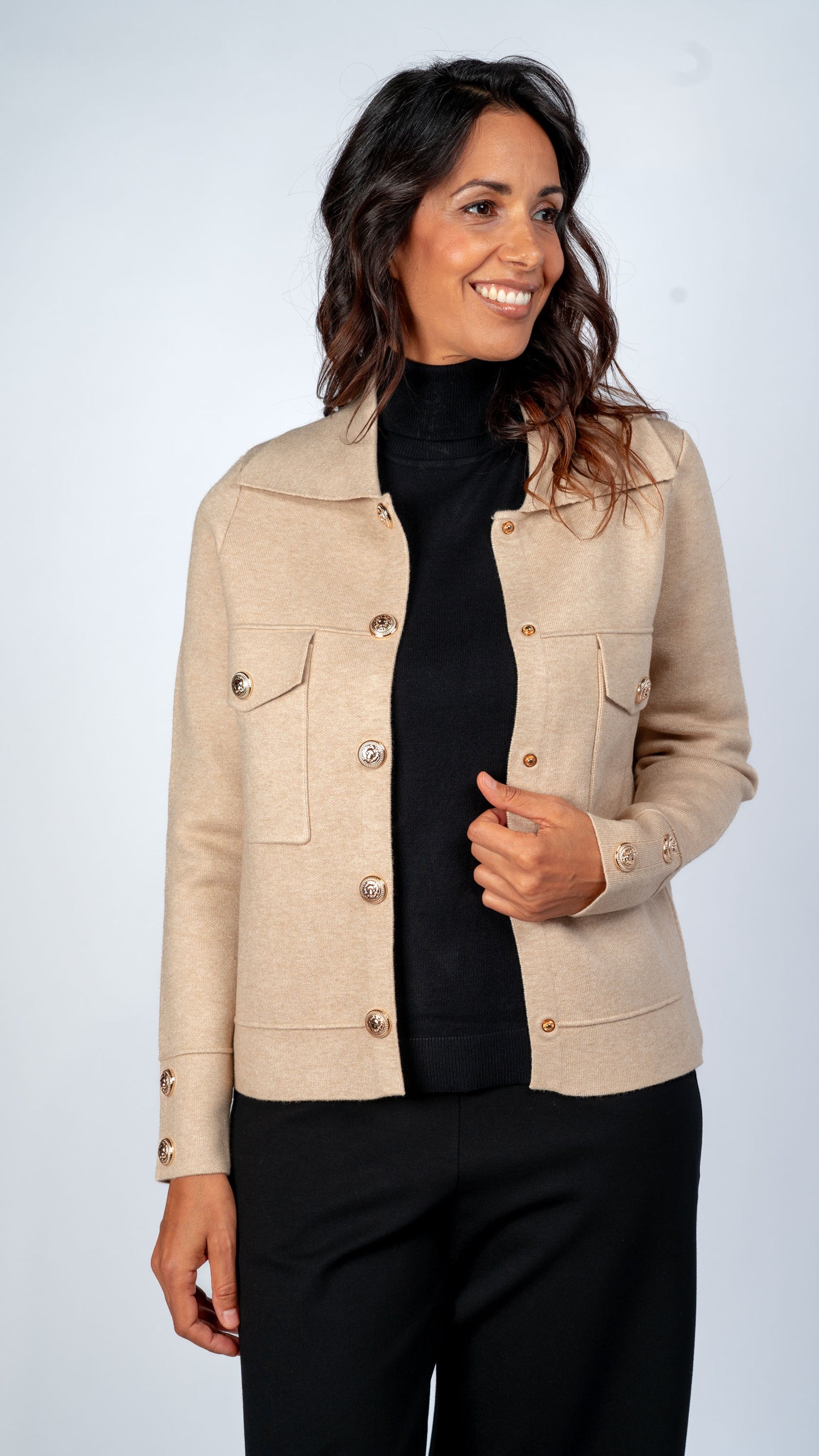 Chaqueta Corta C/Polo Beige