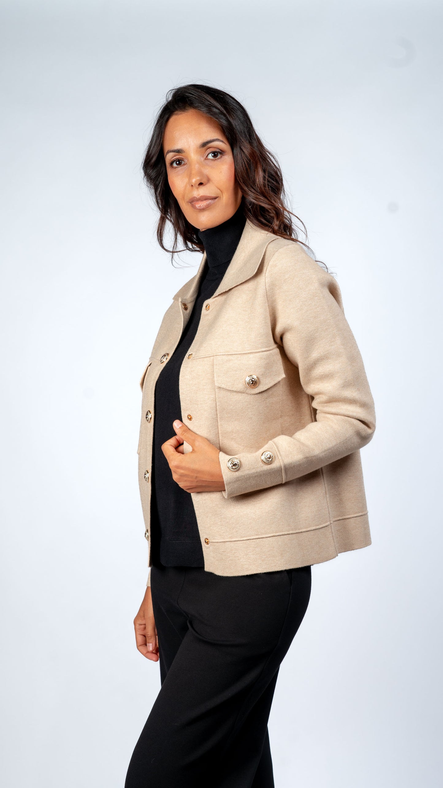 Chaqueta Corta C/Polo Beige