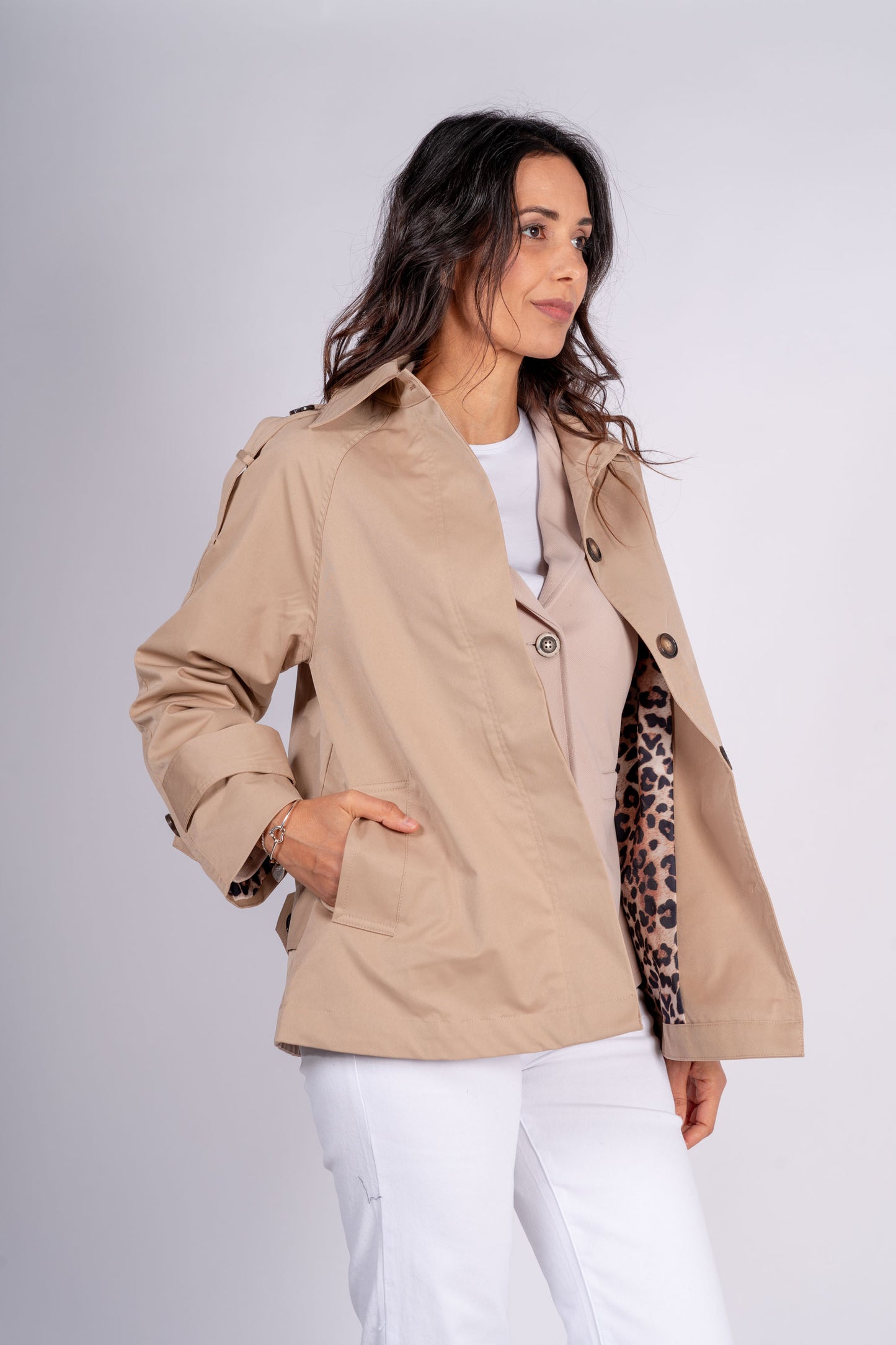 Gabardina Corta Camel