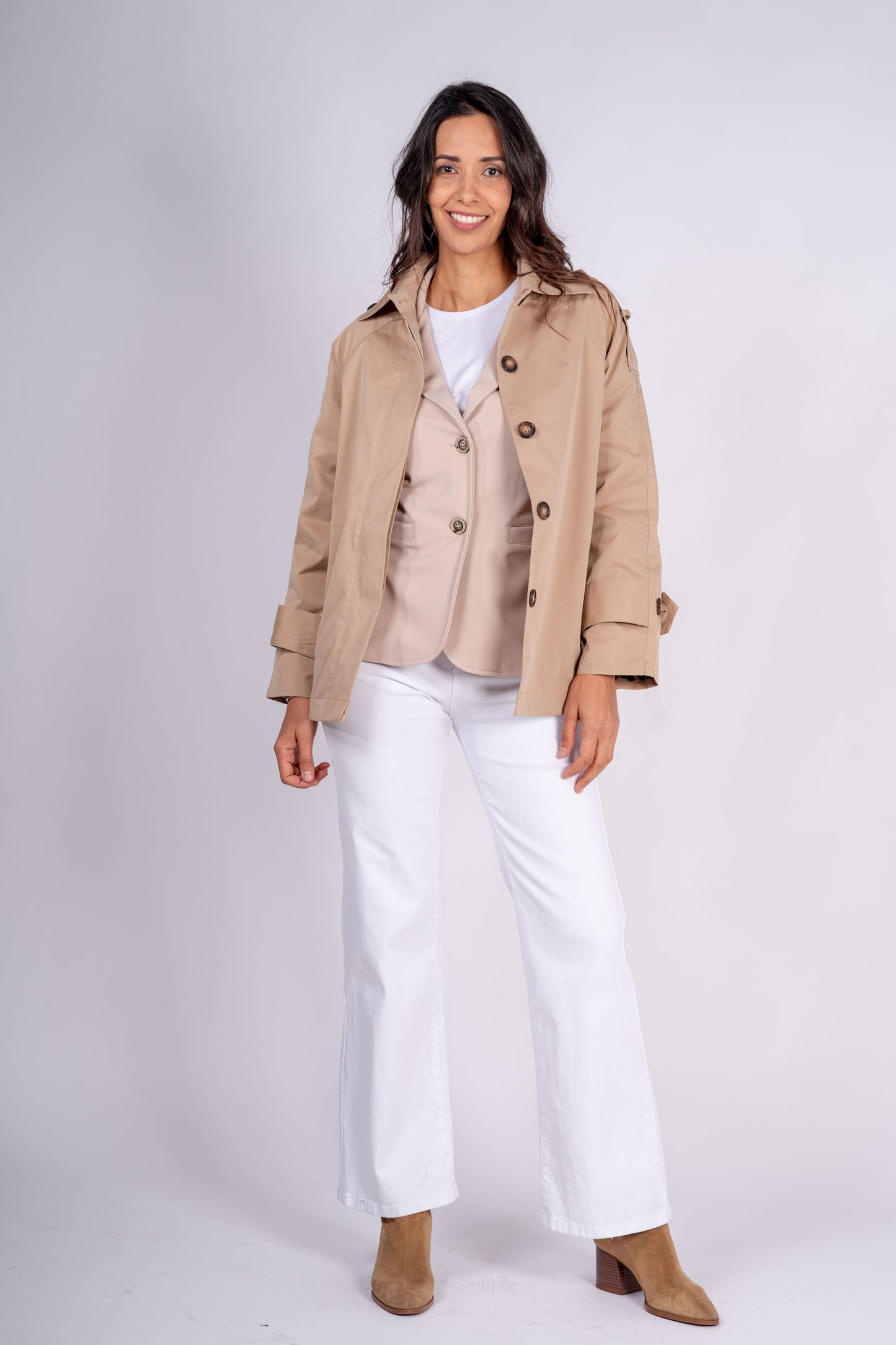 Gabardina Corta Camel