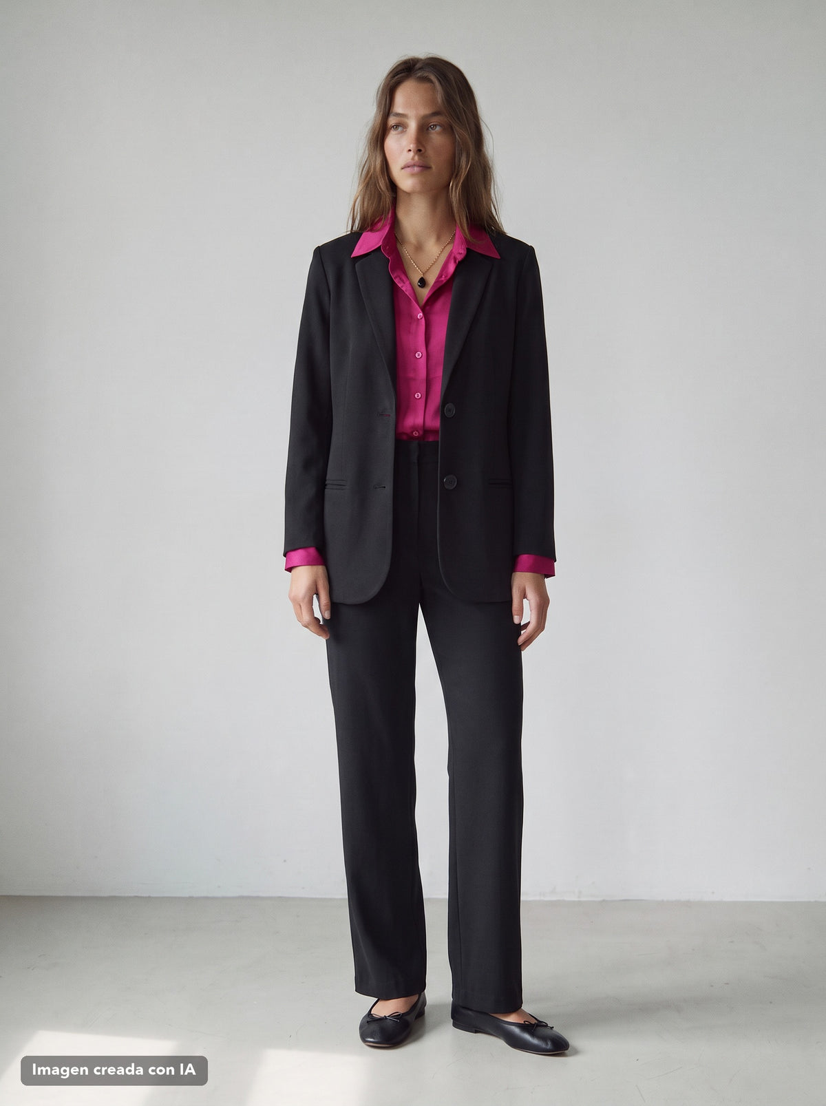 Americana lisa negra para mujer - G-Barcelona