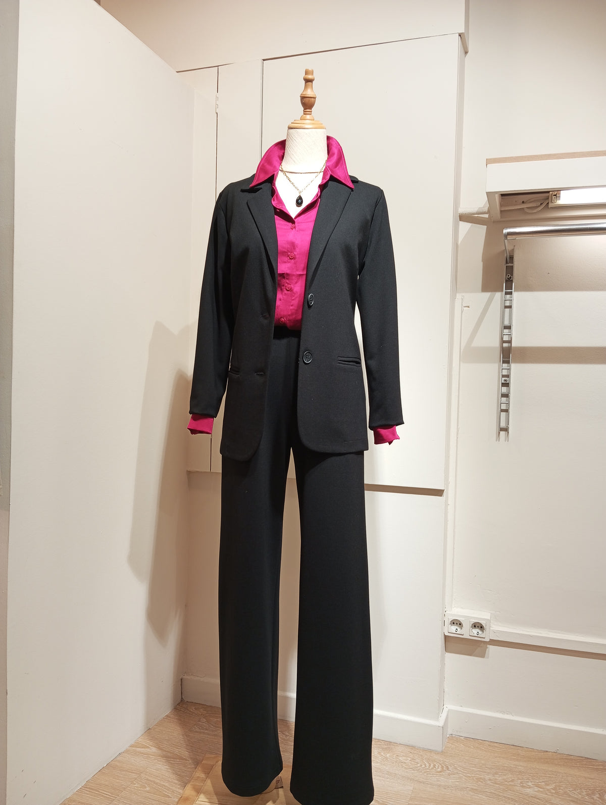 Americana lisa negra para mujer - G-Barcelona