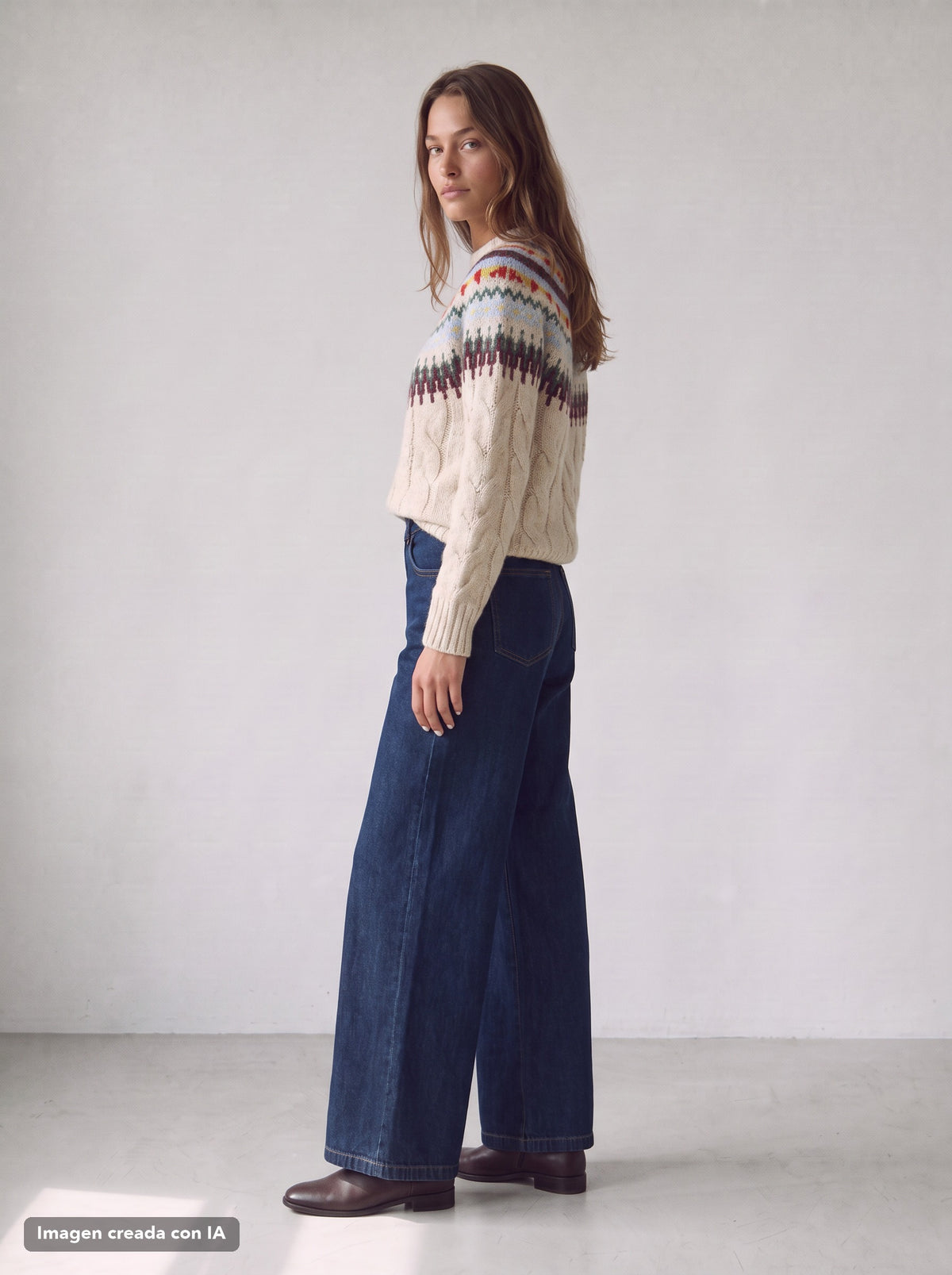 Jersey de cuello caja con cenefa para mujer - G-Barcelona