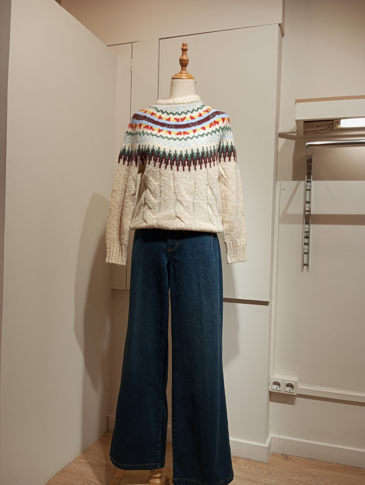 Jersey de cuello caja con cenefa para mujer - G-Barcelona