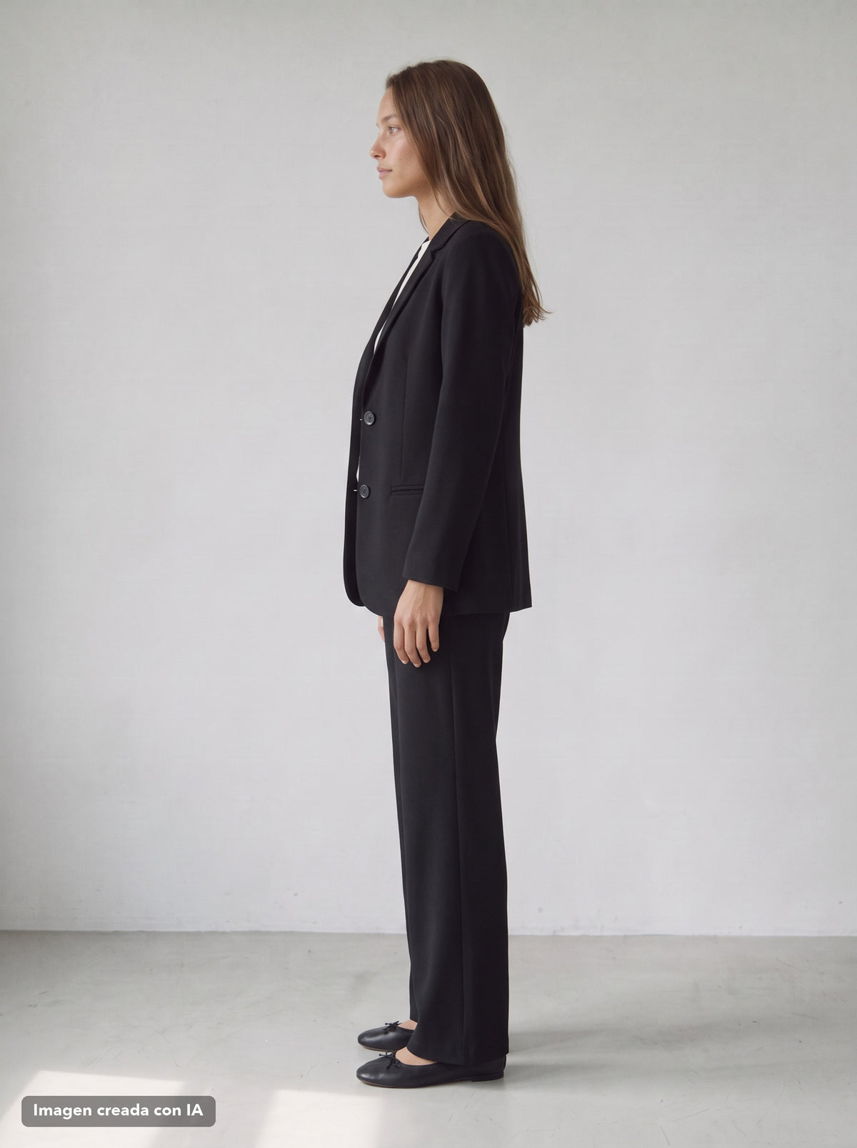Pantalón palazzo liso negro para mujer - G-Barcelona
