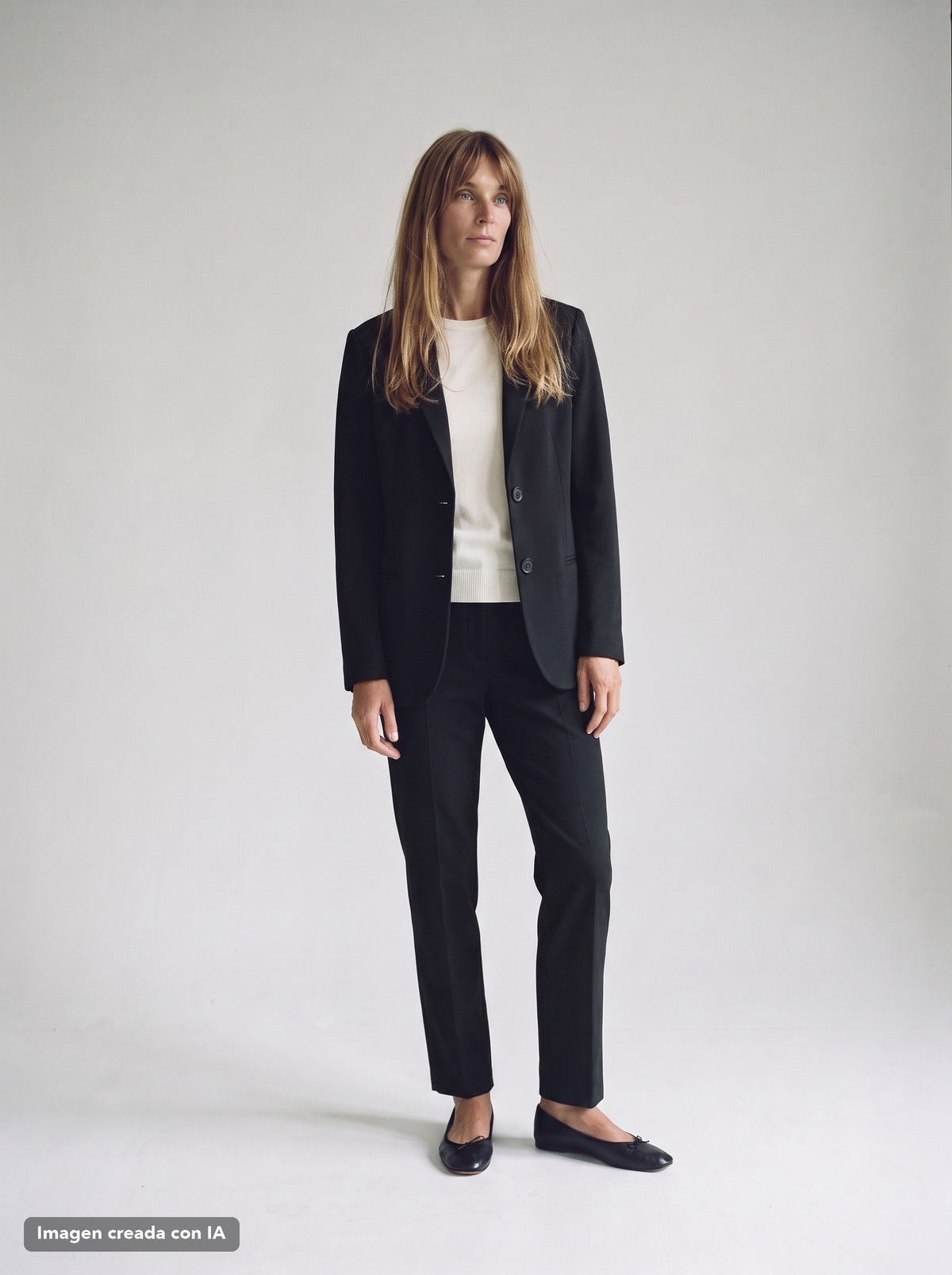 Pantalón pitillo liso negro para mujer - G-Barcelona