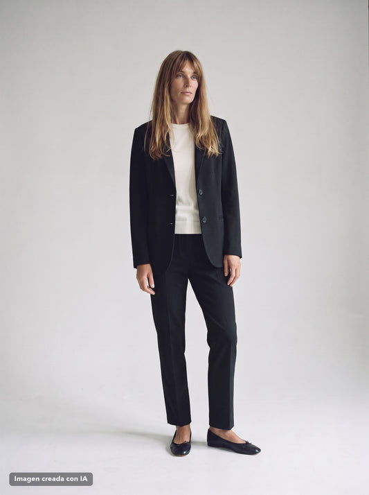 Pantalón pitillo liso negro para mujer - G-Barcelona
